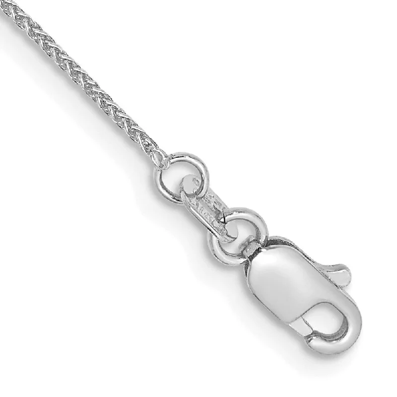 14k White Gold 0.80mm Spiga with Lobster Clasp Chain Bracelet, 6"