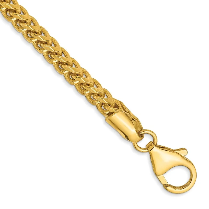 14k Yellow Gold 3mm Franco Chain Bracelet, 8"