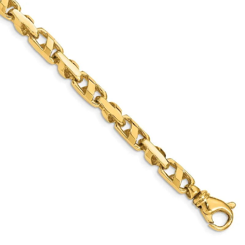 14k Yellow Gold 5.5mm Fancy Link Bracelet, 8"