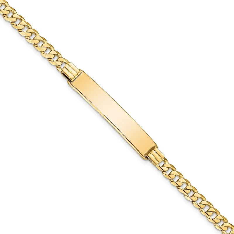 14k Yellow Gold 7mm Curb Link ID Bracelet, 7"