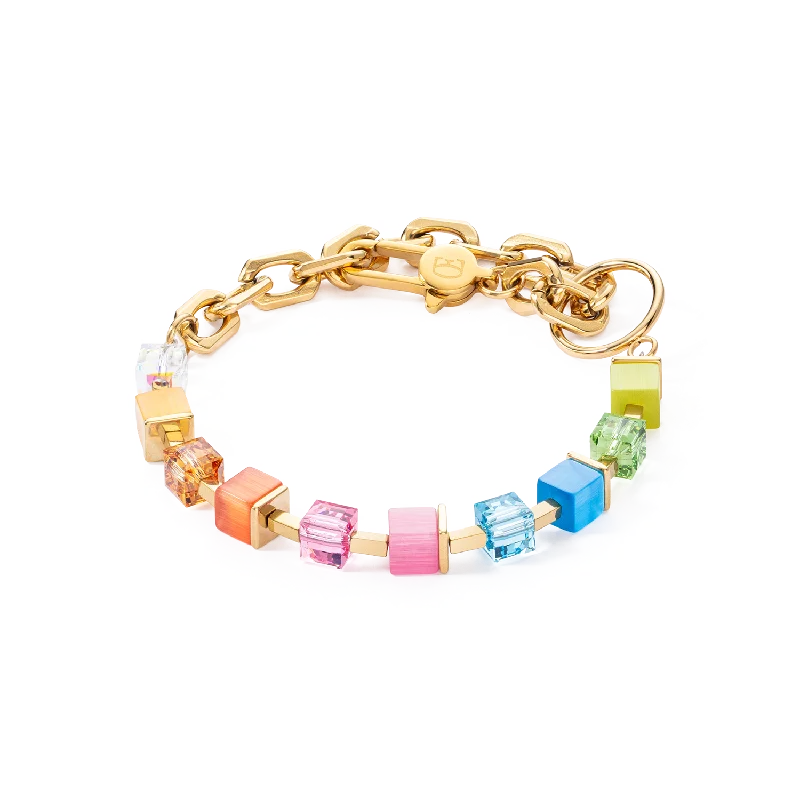 Bracelet Cube Fusion Charm gold-rainbow