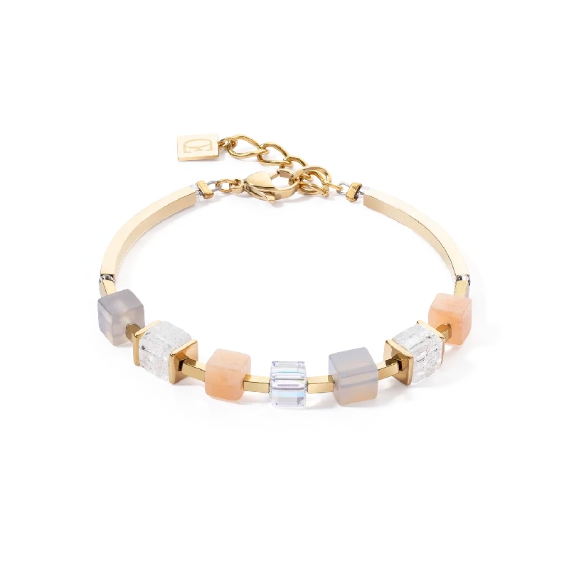 Bracelet Precious Statement Cubes grey-peach