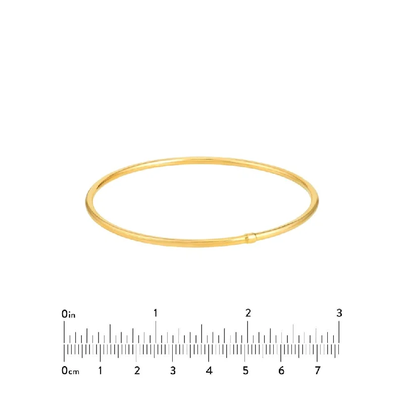 Curata 14k Yellow Gold 8" 2.35mm Plain Round Tube Stackable Bangle Bracelet