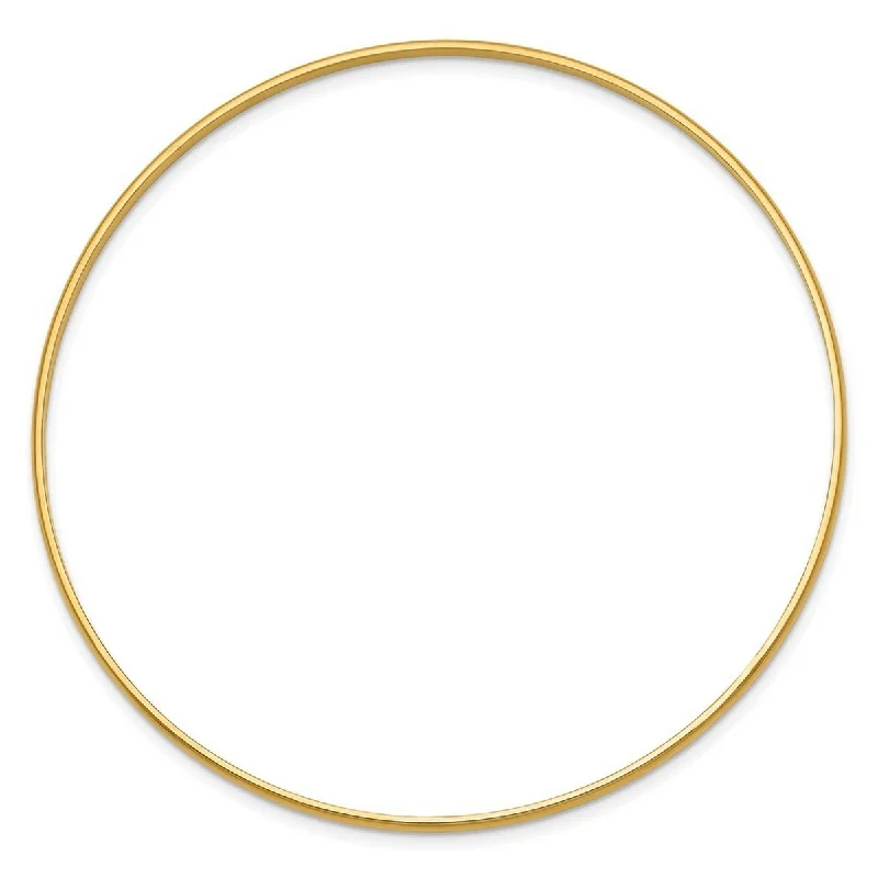 Curata 14k Yellow Gold Solid 2mm Polished Half-Round Slip-On Bangle Bracelet