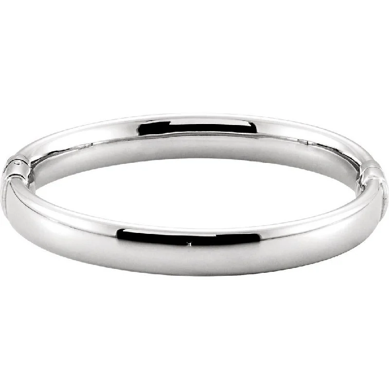 Curata 925 Sterling Silver 7" 9mm Polished Hinged Bangle Bracelet