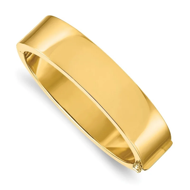 Curata Italian 14k Yellow Gold 7.25" 15.8mm Flat Heavy Polished Hinged Bangle Bracelet - 15.8mm x 7.25"