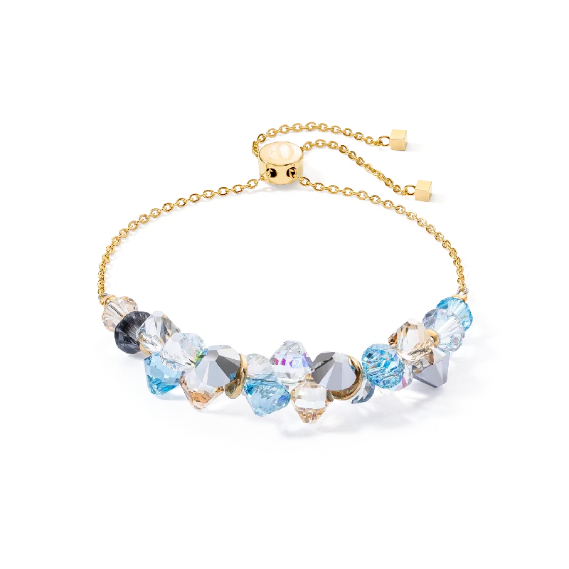 Dancing Crystals bracelet gold aqua