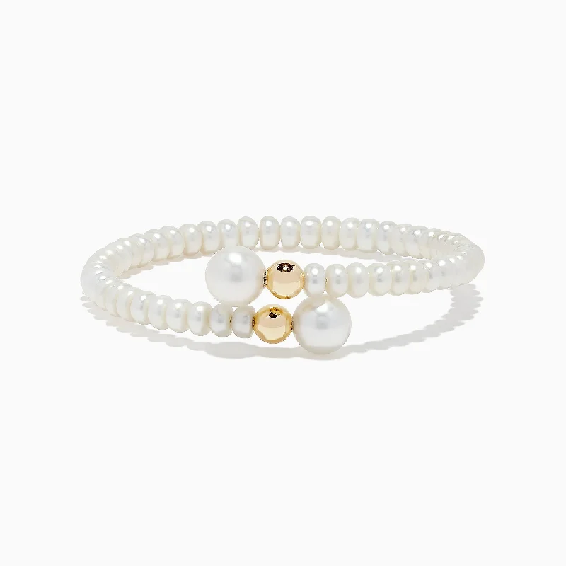 14K Yellow Gold Cultured Fresh Water Pearl Wrap Bracelet