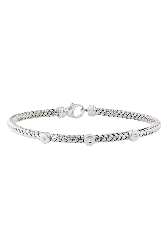 925 Sterling Silver and Diamond Bracelet, .04 TCW