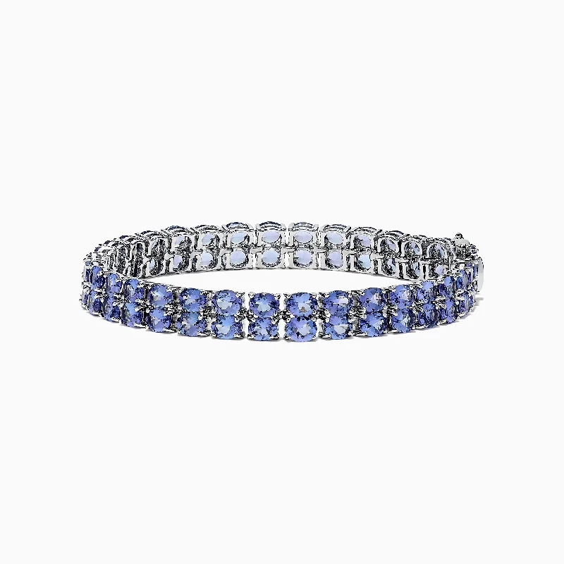 Nahla Siri Sterling Silver Tanzanite Tennis Bracelet, 19.80 TCW