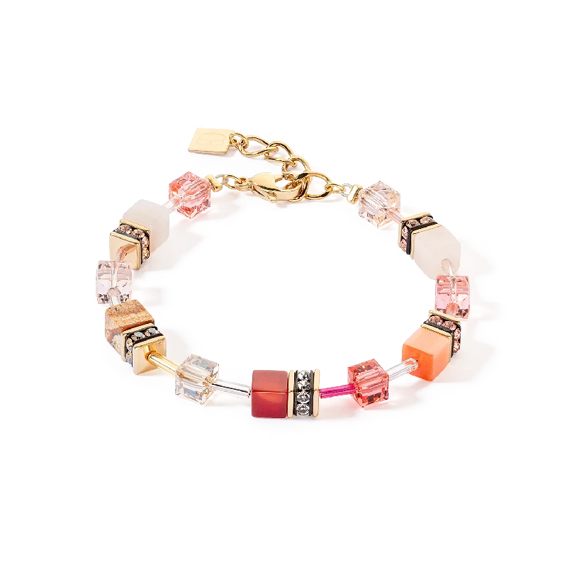 GeoCUBE® Iconic Precious bracelet red-beige