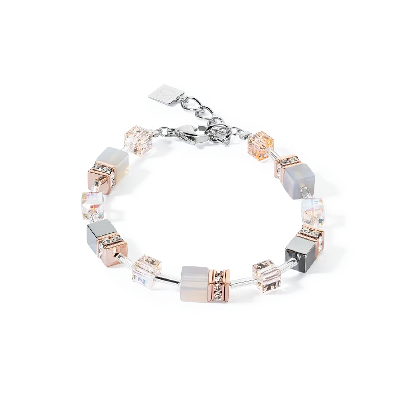 GeoCUBE® Iconic Precious bracelet rose gold-peach