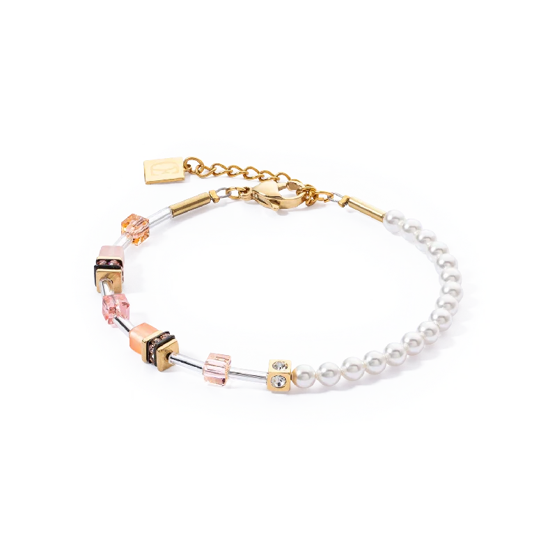 GeoCUBE® Mini Fusion Pearls Bracelet Apricot Crush