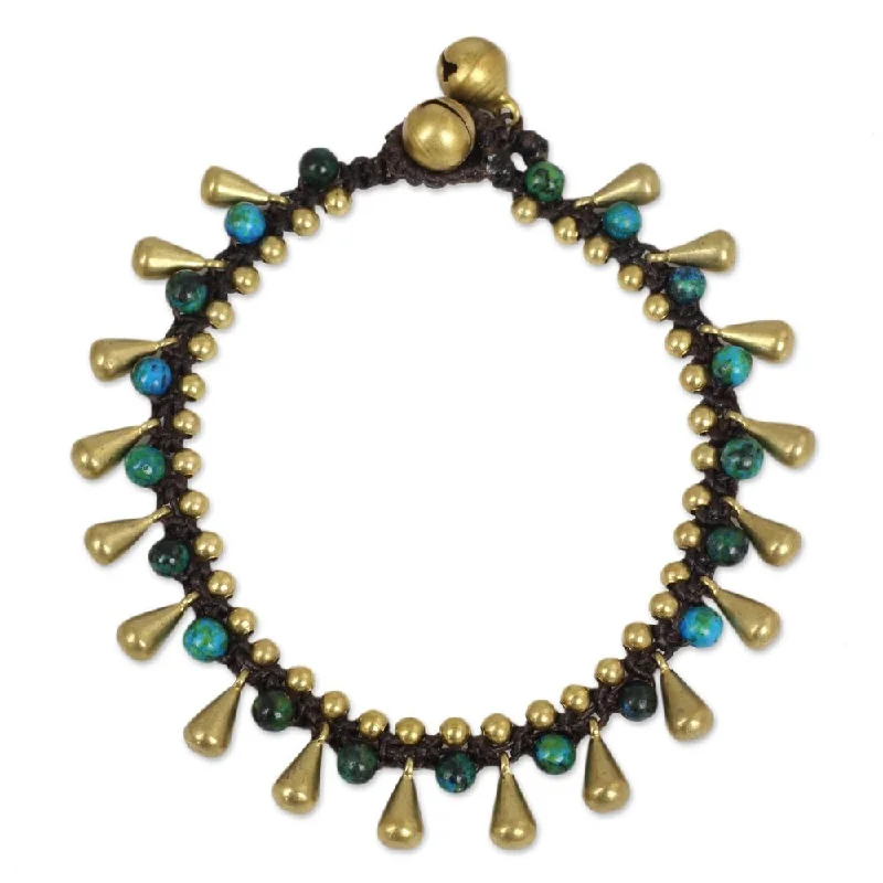 Handmade Brass 'Summer's Charm' Serpentine Bracelet (Thailand)