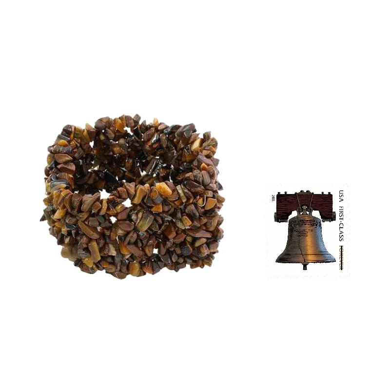 Handmade Tiger's Eye 'Honey' Stretch Bracelet (India)