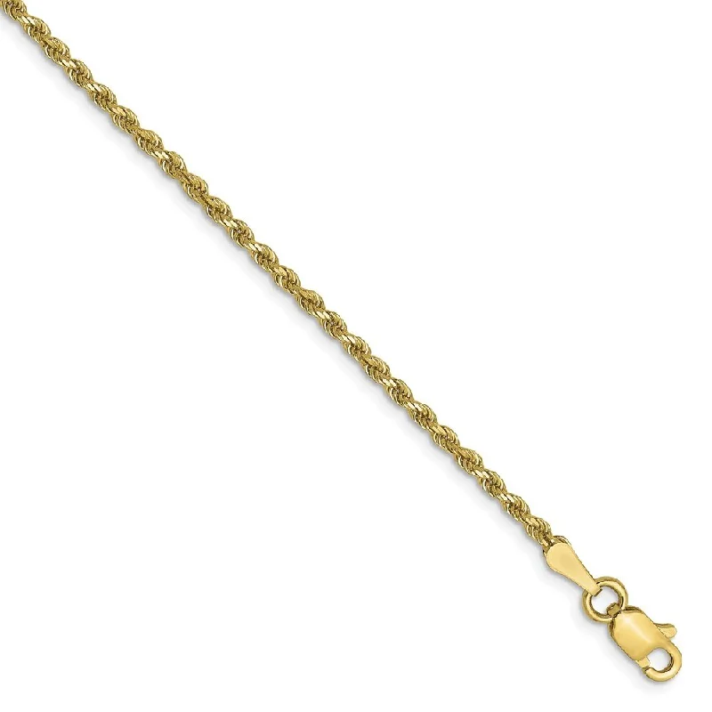 Leslie's 10k Yellow Gold 1.75mm Diamond-Cut Rope Chain Bracelet, 7"