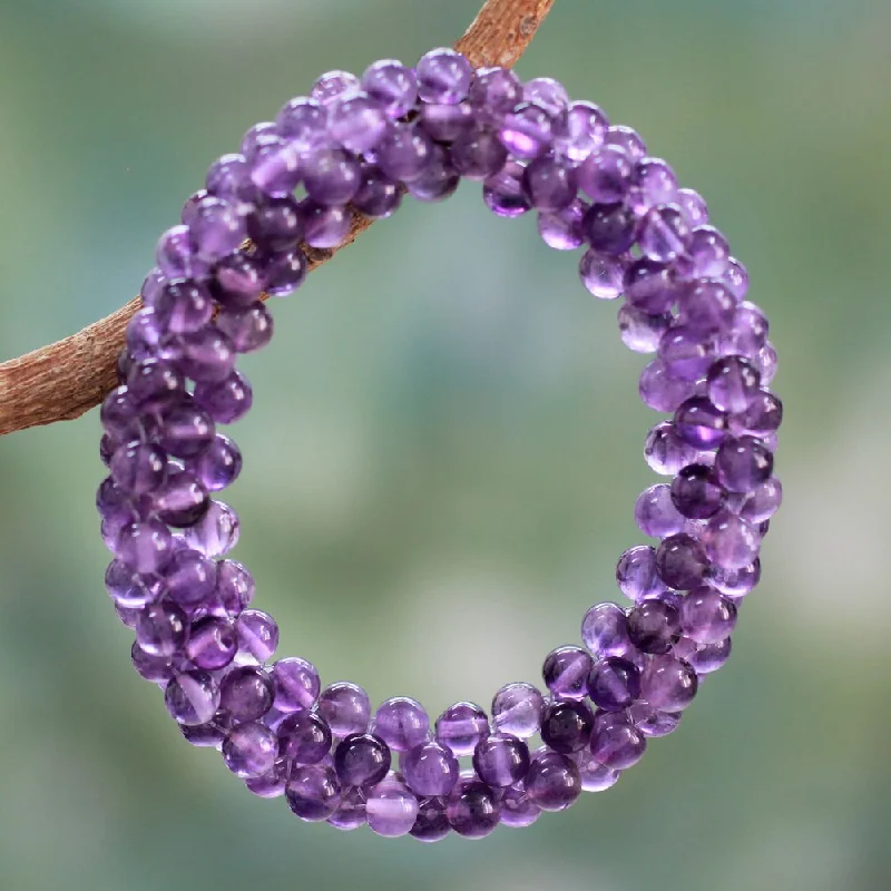 NOVICA Handmade Amethyst 'Love Song' Bracelet (India)