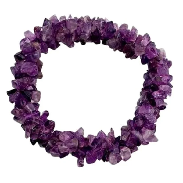 NOVICA Handmade Purple Amethyst Lilac Muse Stretch Bracelet (India)