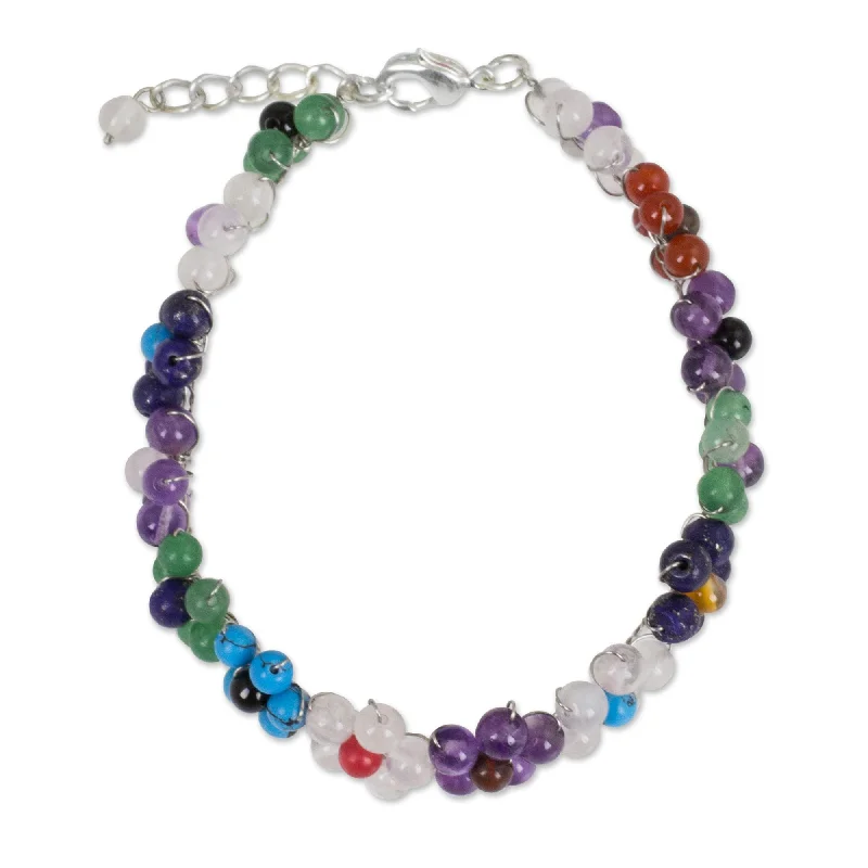 Rainbow Blooms Multi-gemstone Bracelet