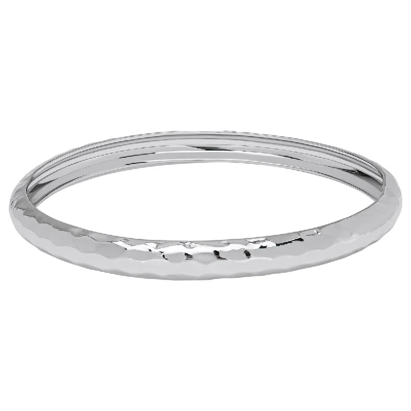 Victoria Townsend Silver Plated Smooth Textured Bangle Bracelet