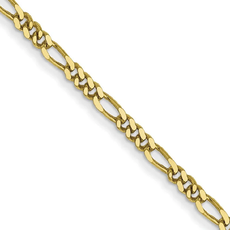 10KT Yellow Gold 16-inch 1.25MM Flat Figaro Pendant Chain