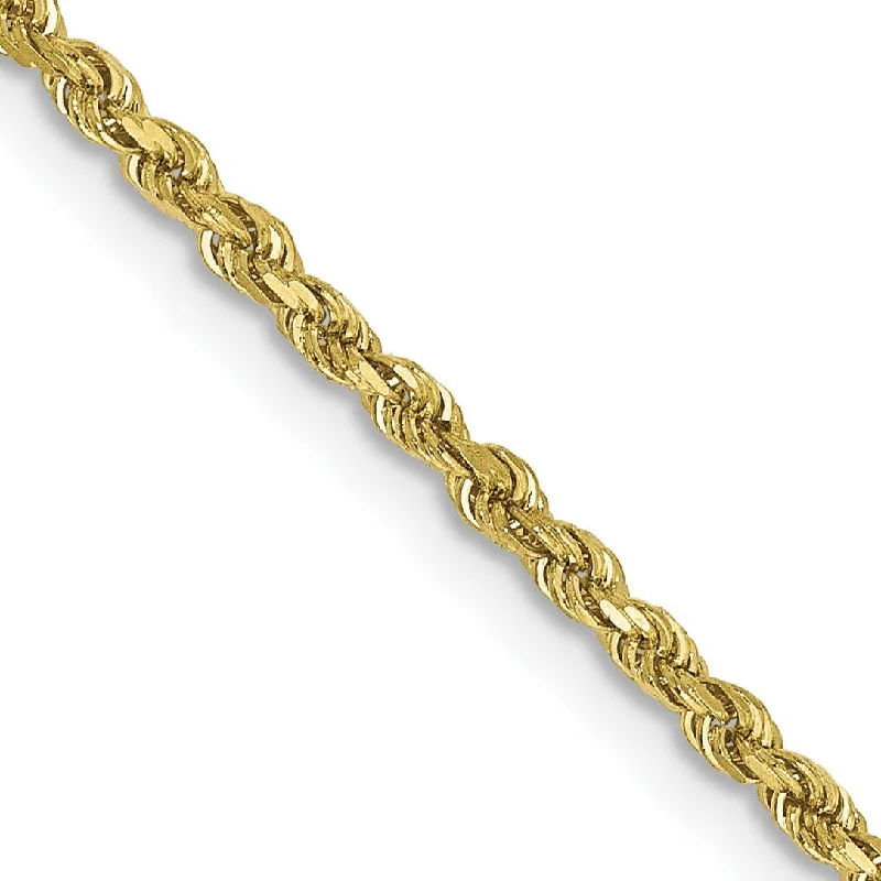 10KT Yellow Gold 18-inch 1.75MM Diamond-cut Lobster Clasp Rope Chain