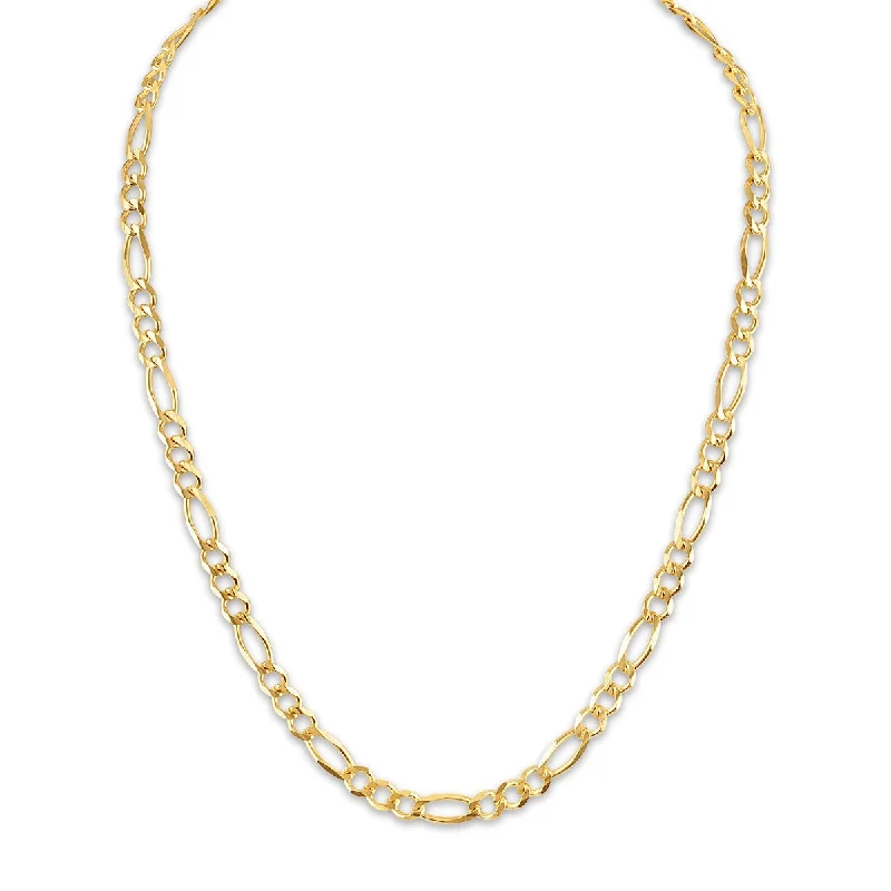 10KT Yellow Gold 22-inch 6.65MM Figaro Lobster Clasp Chain