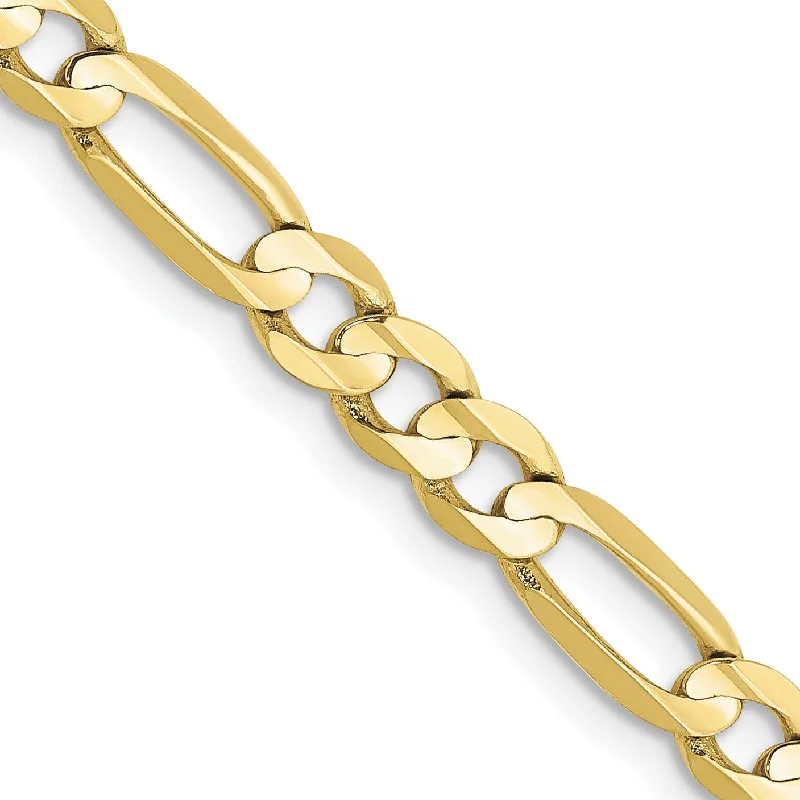 10KT Yellow Gold 24-inch 4.5MM Lobster Clasp Figaro Chain