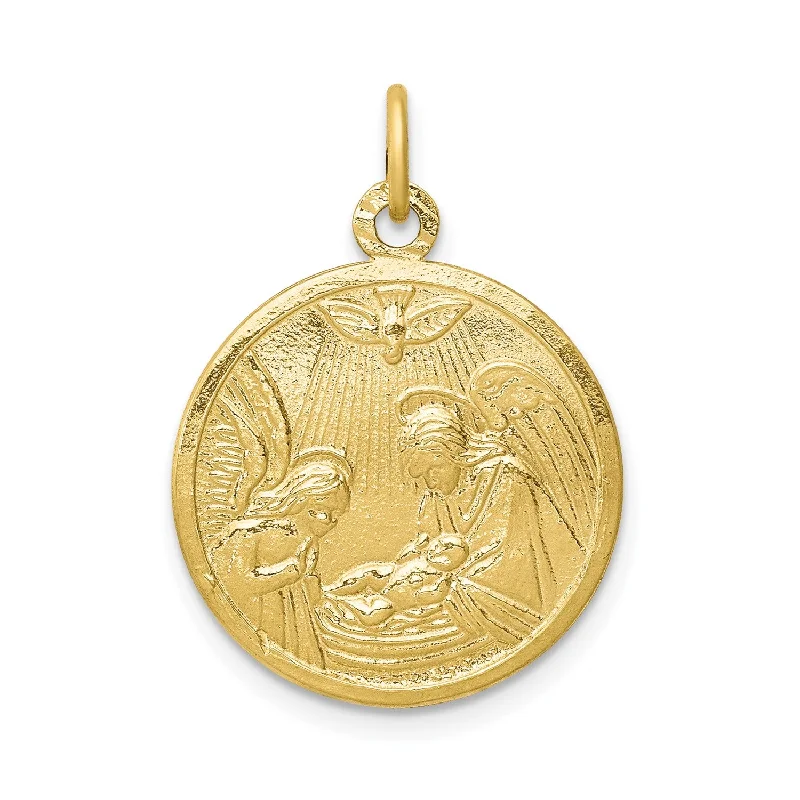 10KT Yellow Gold 25X19MM Baptism Charm. Chain not Included