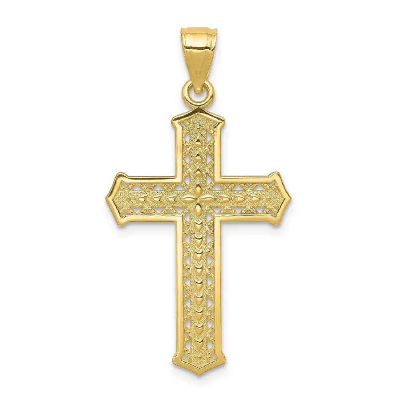 10KT Yellow Gold 35X19MM Cross Pendant. Chain Not Included