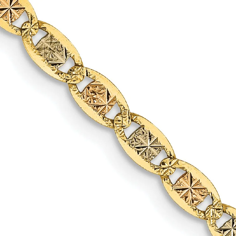 14KT Gold Tri-Color 16-inch 2.75MM Valentino Chain