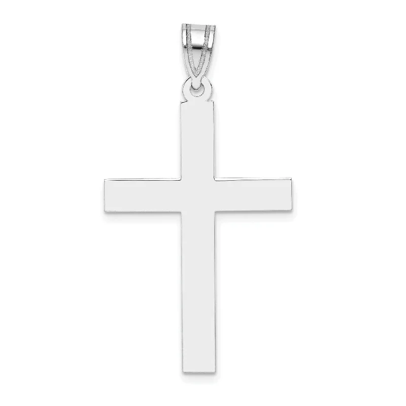 14KT White Gold 39X21MM Cross Pendant. Chain Not Included