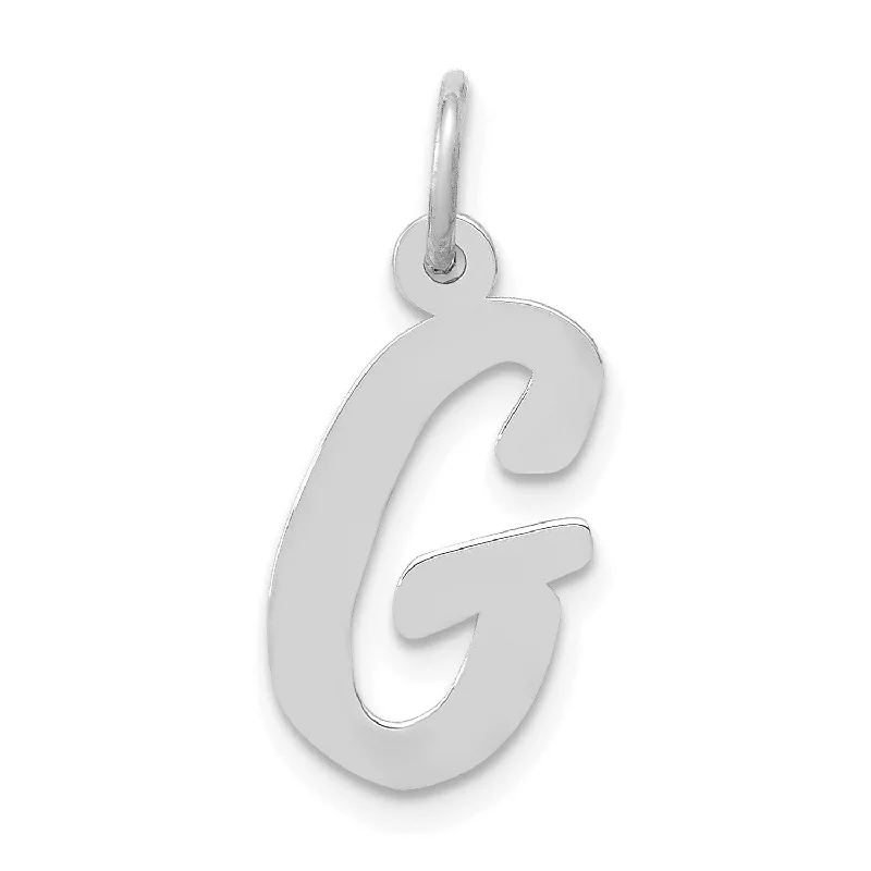 14KT White Gold Initial Pendant; Initial G. Chain not Included