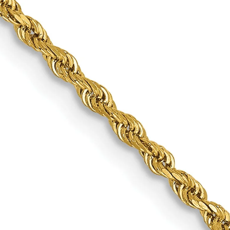 14KT Yellow Gold 18-inch 1.5MM Diamond-cut Lobster Clasp Rope Chain