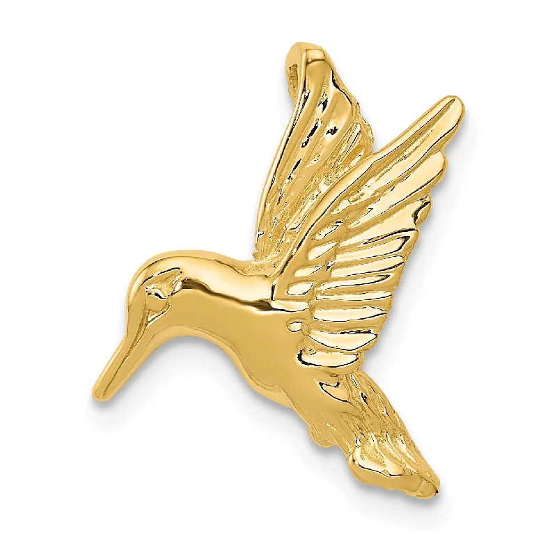 14KT Yellow Gold 19X18MM Hummingbird Pendant. Chain Not Included