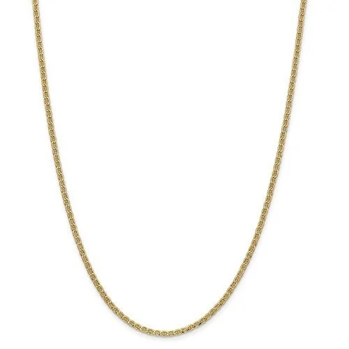 14KT YELLOW GOLD 2.4MM SEMI SOLID ANCHOR CHAIN - 4 LENGTHS