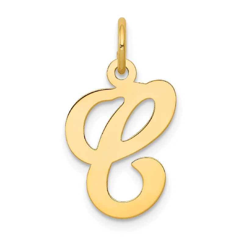 14KT Yellow Gold 20X11MM Initial Pendant; Initial C. Chain not Included