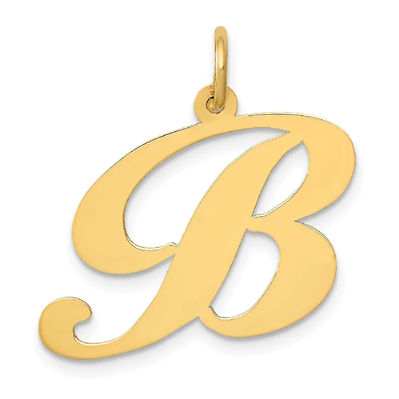 14KT Yellow Gold 22X23MM Initial Pendant; Initial B. Chain not Included