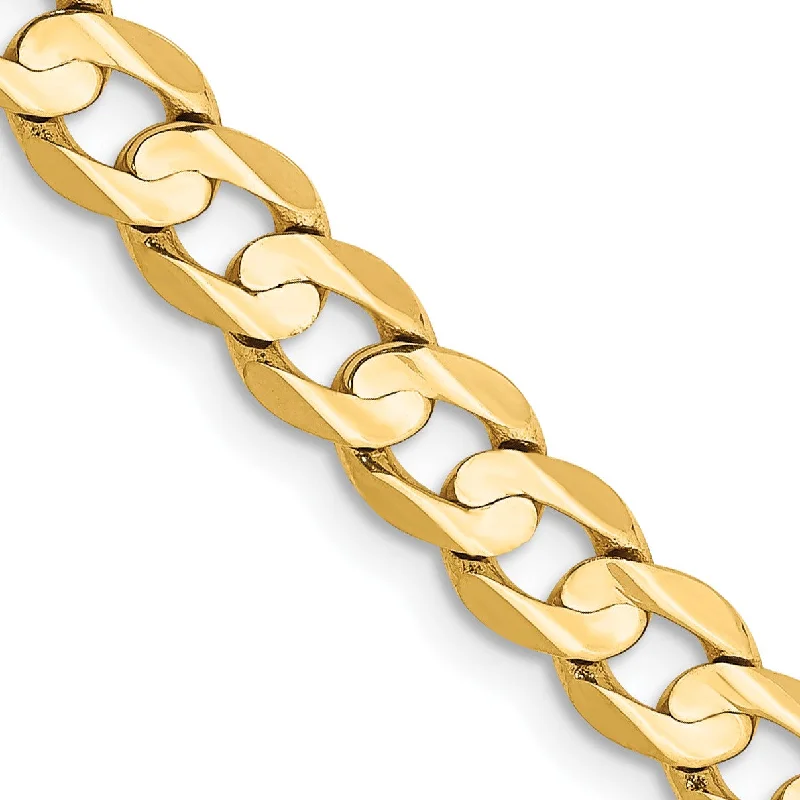 14KT Yellow Gold 24-inch 5.25MM Lobster Clasp Curb Chain