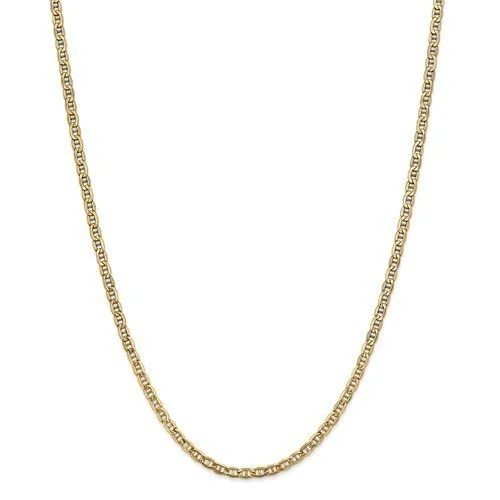 14KT YELLOW GOLD 3.2MM SEMI SOLID ANCHOR CHAIN NECKLACE- 4 LENGTHS