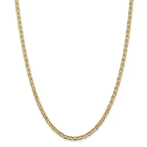 14KT YELLOW GOLD 3.75MM CONCAVE ANCHOR CHAIN NECLACE - 5 LENGTHS