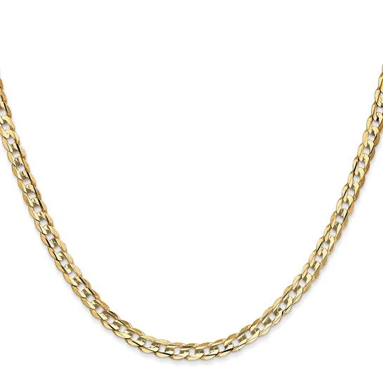 14KT YELLOW GOLD 3.8MM CONCAVE OPEN CURB CHAIN - 5 LENGTHS