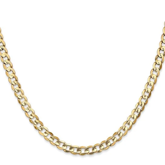 14KT YELLOW GOLD 4.5MM CONCAVE OPEN CURB CHAIN - 6 LENGTHS