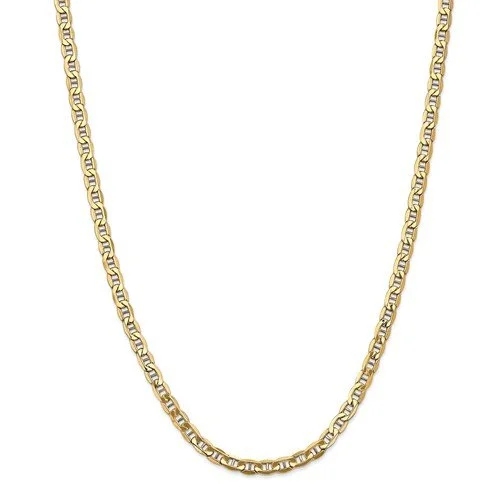 14KT YELLOW GOLD 4.75MM SEMI SOLID ANCHOR CHAIN NECKLACE - 3 LENGTHS