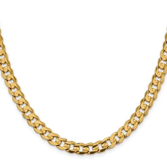 MEN'S 14KT YELLOW GOLD 7.5MM CONCAVE OPEN CURB CHAIN - 3 LENGTHS AVAILABLE