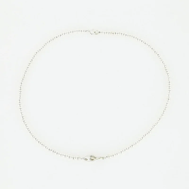 4mm Beaded Sterling Silver Mini Brummel Necklace