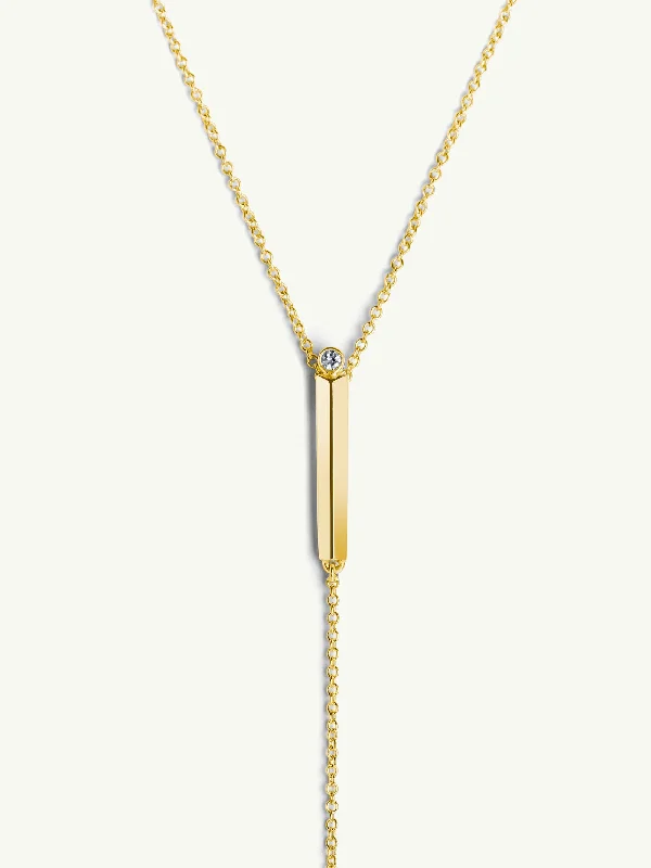 Aracelis Diamond Lariat Necklace in 18K Yellow Gold