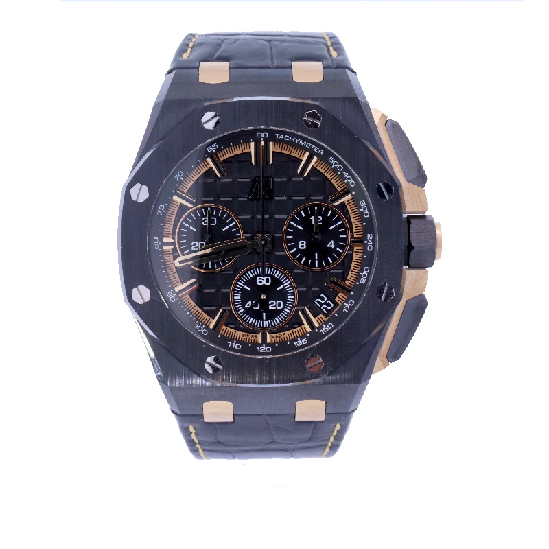 Audemars Piguet Royal Oak Offshore Black Ceramic & Yellow Gold 43mm Black Chronograph Dial Watch | Ref# 26420CE.OO.A127CR.01