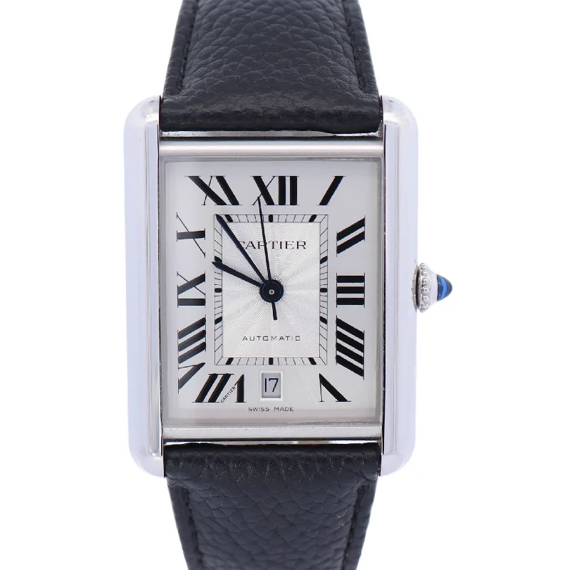 Cartier Tank Must 31mmx41mm  Stainless Steel White Roman Dial Watch Reference# WSTA0040