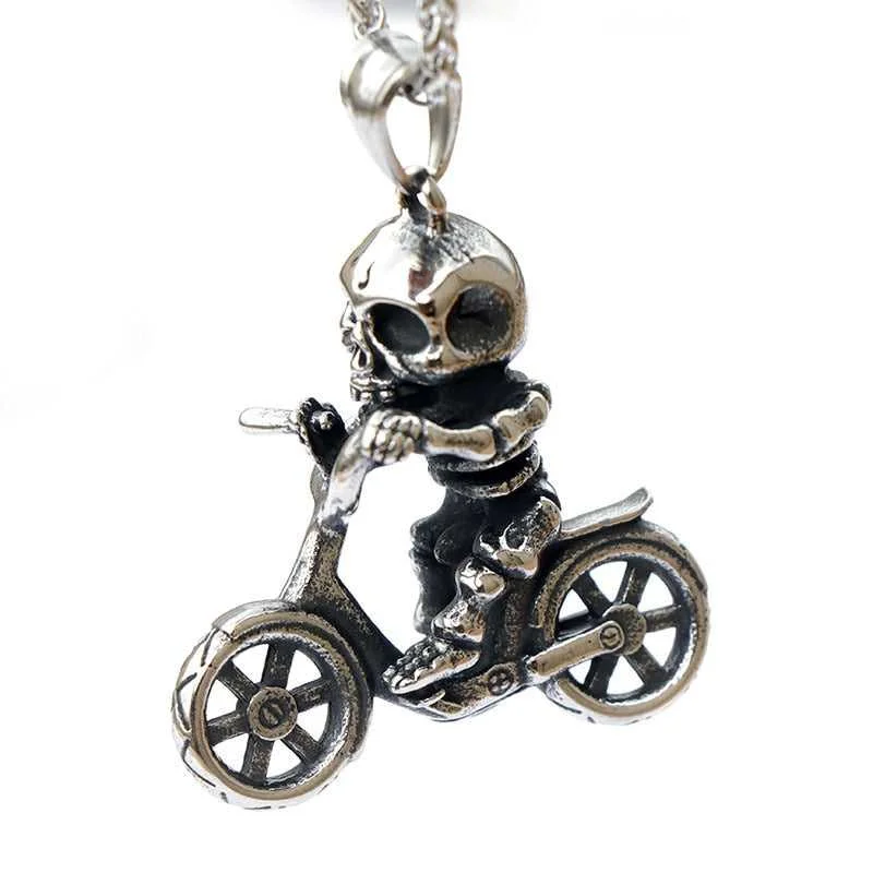 Cycolinks Bicycle Skull Necklace